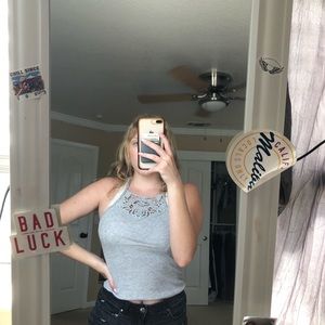 Gray halter top
